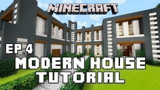 Minecraft Tutorial How To Build A Modern House Ep4 Finishing The Structure Wall Floor Roof [upl. by Attecnoc]