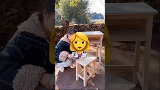 Rich man scold my daughter for studying 😭♥️ mini wood toy woodworking art skillwood hand shorts [upl. by Enileoj]