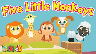 5 Little Monkeys 🙈 Songs for Kids amp Nursery Rhymes by YesKids [upl. by Hallutama417]