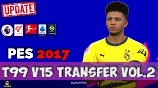 PES 2017 T99 PATCH V15 OPTION FILE Vol2 [upl. by Akinak156]