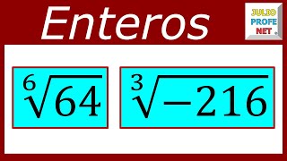 RADICACIÓN DE NÚMEROS ENTEROS  Ejercicios 3 y 4 [upl. by Lekcar]