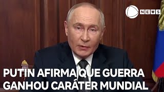 Vladimir Putin afirma que guerra ganhou caráter mundial [upl. by Leohcin]