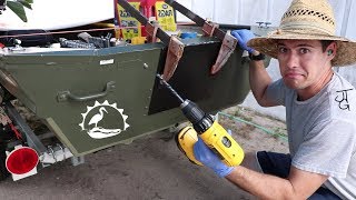 Fixing the Transom on a 1436 Jon Boat Aluminum Plate amp M5200 2of3 [upl. by Aitnahc]