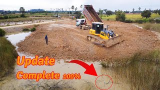 Update project Complete 💯 Pushing soil into Delete field by SHANTUI Dh17c3 dozer dump trucks 255t [upl. by Cirdla]