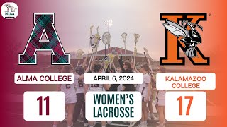 Alma College Womens Lacrosse v Kalamazoo College [upl. by Eneryt]