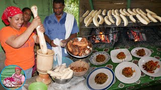 Mofongo Dominicano con platano asado Comida Dominicana del Campo [upl. by Anirbak]