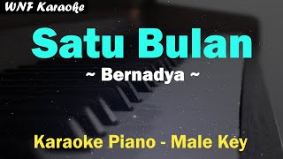 Bernadya  Satu Bulan Karaoke Piano Male Key Karaoke Cowok [upl. by Levan772]