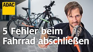 Die 5 größten Fehler beim Fahrrad abschließen – So schützt ihr es besser vor Diebstahl  ADAC [upl. by Oiril]