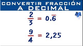 Convertir fracción en decimal [upl. by Rases]