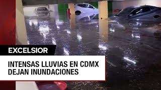 Fuerte tromba convierte en ríos calles de la Ciudad de México [upl. by Nawuj202]