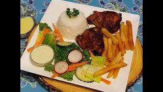 POLLO AL HORNO ESTILO PERUANO VINAGRETA Y AJÍ DE POLLERIA [upl. by Eemak939]