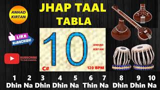 Jhaptaal Tabla Beats for Practice  C Tanpura 120 bpm [upl. by Gee]