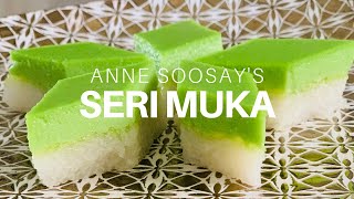 How to make Seri Muka Kueh Salat  A twotiered classic kuih [upl. by Ainatit]