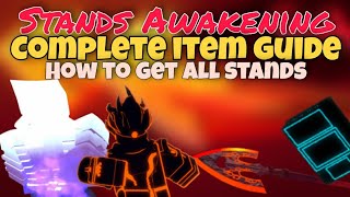 The Complete guide to StandsAwakening all items  all stands [upl. by Solahcin]