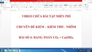 BT kim loại kiềmkiềm thổnhôm bài số 4  CO2CaOH2  phần 8 [upl. by Rebor393]