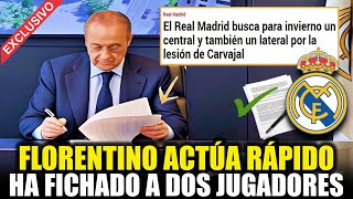 ¡ES OFICIAL ¡FLORENTINO FICHA A DOS JUGADORES ¡LA AFICIÓN LO CELEBRA ¡EL REAL MADRID HOY [upl. by Paddie641]