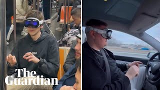 Safety concerns after people filmed using Apple Vision Pro headset [upl. by Haelhsa763]