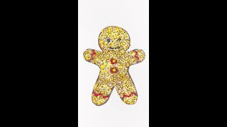 Learn How to Color Gingerbread Man Cookie with Glitter 🎨✨ color glitterart colorfulcreativekids [upl. by Asset434]