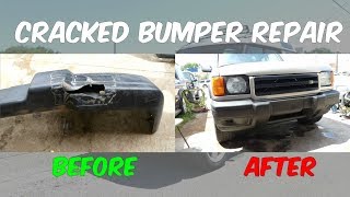 HOW TO FIX CRACKED BUMPER  DESTROYED BUMPER REPAIR [upl. by Hayashi]