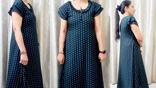 Gown Style Nighty Cutting And StitchingNighty Kaise banaenNighty [upl. by Nylaf898]