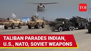 Taliban Victory Parade Missiles Aircraft Humvees amp Artillery From US India Russia On Display [upl. by Fates]