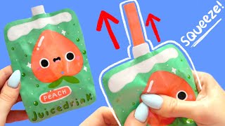 make YOUR OWN juice drink PAPER SQUISHY ✨ moving paper squishy idea tutorial HOW TO [upl. by Ennovart192]