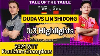 2024 WTT Frankfurt Table Tennis Championship R16 Highlights China’s Lin Shidong vs Germany’s Duda [upl. by Yirinec]