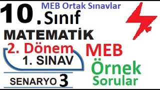 10 Sınıf Matematik 2 Dönem 1 Yazılı Örnek Senaryo Çözümleri  Senaryo 3  MEB örnek sorular ortak [upl. by Zea]