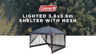 Coleman Meshed Lighted 36 x 36m Shelter [upl. by Milak]