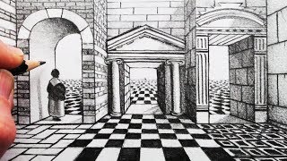 How to Draw Arches in Perspective Draw Architecture [upl. by Etiragram]