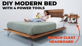 DIY Modern Bed Frame with a French Cleat Headboard [upl. by Aydidey]