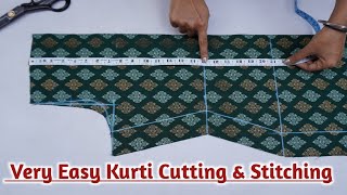 KurtiSuit Cutting and Stitching Step by StepEasy Kurti Cutting for Beginner with Useful SewingTips [upl. by Ecyned383]