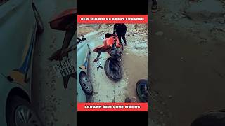 The UK07 Rider Ducati V4 badly crashed in Ladakh ride shortvideo [upl. by Hailed71]