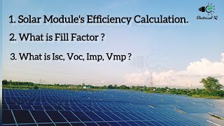 How to Calculate Solar Module Efficiency  How to Calculate Fill Factor  What is Isc Voc Imp [upl. by Nnair256]