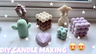 CANDLE MAKING FOR BEGINNERS  USING SOY WAX BUBBLE CANDLE MOULDS FEMALE BODY CANDLES amp MORE [upl. by Wiley]