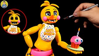 I made TOY CHICA🐥🧁from FNAF 2 with plasticine sculpture PORCELANA✔✔ POLYMER CLAY✔ [upl. by Cyrill]