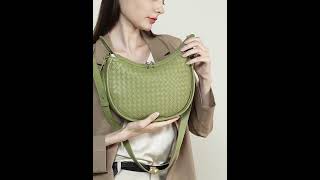 Woven Genuine Leather Crossbody Bag womanbag crossbodybag [upl. by Artkele]