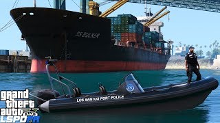 GTA 5 LSPDFR Coastal Callouts  Los Santos Port Police  No Unauthorized Boats In The Port [upl. by Meeharb]