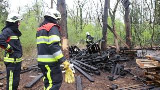 Boomhut afgebrand in de bossen van de Vughtse Heide [upl. by Atiuqad]