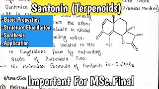 Santonin  Terpenoids Natural Product  Organic Chemistry Detailed Explanation In Hindi amp PDF Notes [upl. by Arraic]