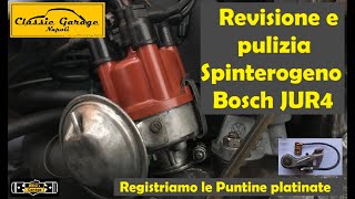 Volkswagen Maggiolino 1200  Revisione e pulizia Spinterogeno Bosch JUR4  Registriamo le puntine [upl. by Pulchia]