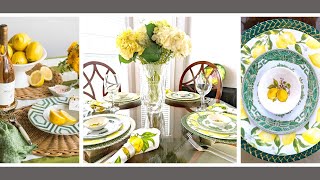 Yellow amp Green Chinoiserie Tablescape  Green Chinoiserie and Lemon Table Decor [upl. by Colbert]