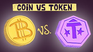 Crypto Coin vs Token Differences  Examples [upl. by Ardys]