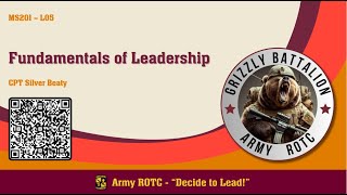 Fundamentals of Leadership  MSL201 Lesson 05  ROTC [upl. by Adnahsat]