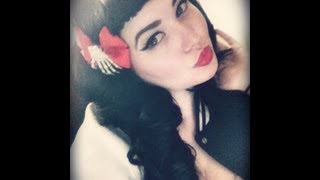 Bettie Bangs and Long Curly Hair Look [upl. by Angelika]