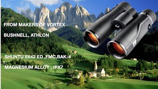 new sharp Shuntu 8X42 ED MAG ALLOY  IPX 7 FMC binoculars From makers of vortex BUSHNELL [upl. by Siol]