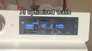 Samsung Bespoke AI WW11BB704DGW  Cotton 40° AI optimised wash  Full Cycle [upl. by Coonan]