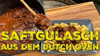 GULASCH AUS DEM DUTCH OVEN  Herbstzeit ist Gulaschzeit [upl. by Aihsekin]