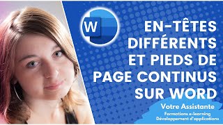 Entêtes différents et pieds de page continus sur un document Word [upl. by Iggy]