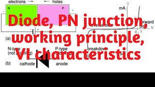 Diode  PN junction  working principle  VI characteristics  Zener diode  Intrinsic and extrinsic [upl. by Muncey55]